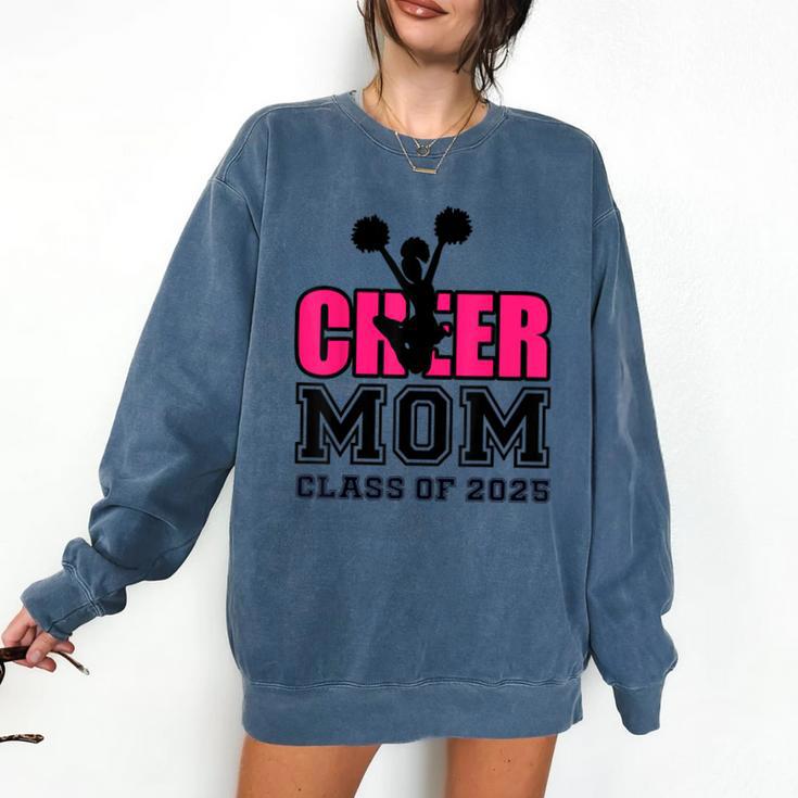 Senior Cheerleader Mom Cheer Class Of 2025 Graduation Women Comfort Colors Sweatshirt