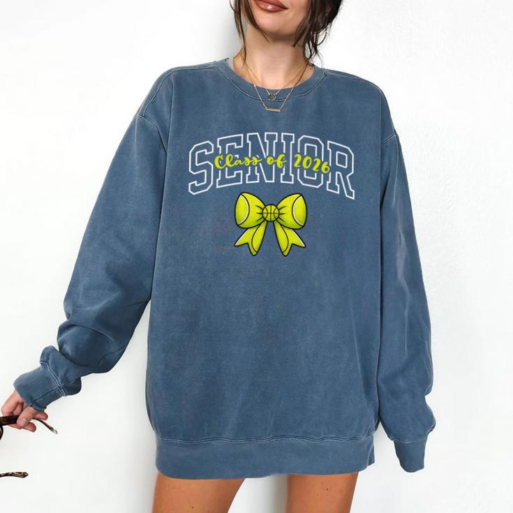 Senior Class Of 2026 Tennis Coquette Bow Graduation Premium Comfort Colors Sweatshirt