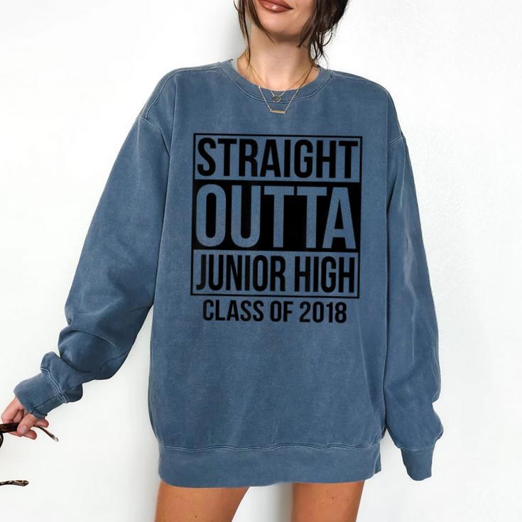 Straight Outta Junior High Graduation Class Of 2018 Comfort Colors Sweatshirt
