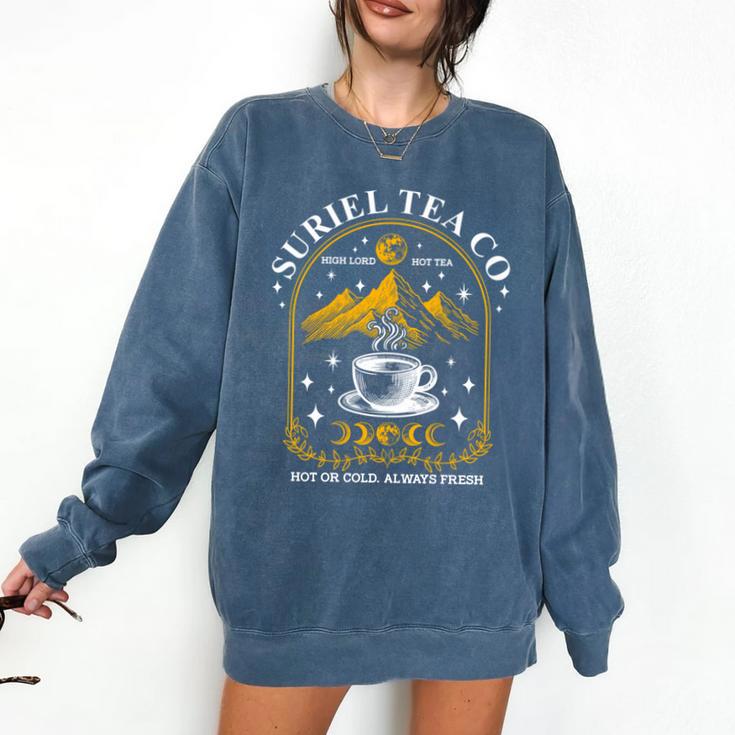 Suriel Tea Co Hot Or Cold Always Fresh Reader Book Lover Comfort Colors Sweatshirt