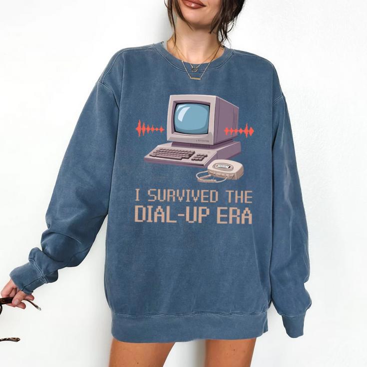 I Survived The Dial-Up Era Retro 90s Nostalgia Premium Tri-Blend Comfort Colors Sweatshirt