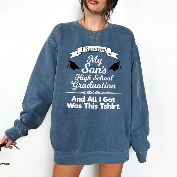 I Survived My Son's High School Graduation Shirt Graduate Comfort Colors Sweatshirt