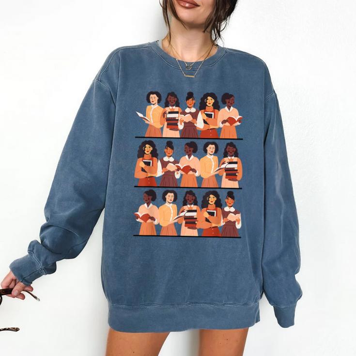 History Month Educated Black Women Girls Reading Books Comfort Colors Sweatshirt