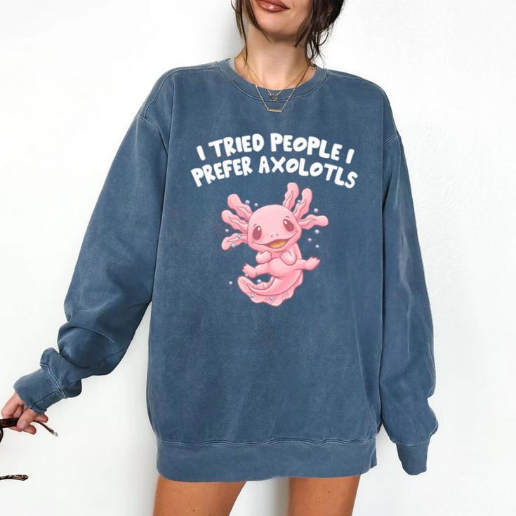 I Tried People I Prefer Axolotl Salamander Introvert Comfort Colors Sweatshirt