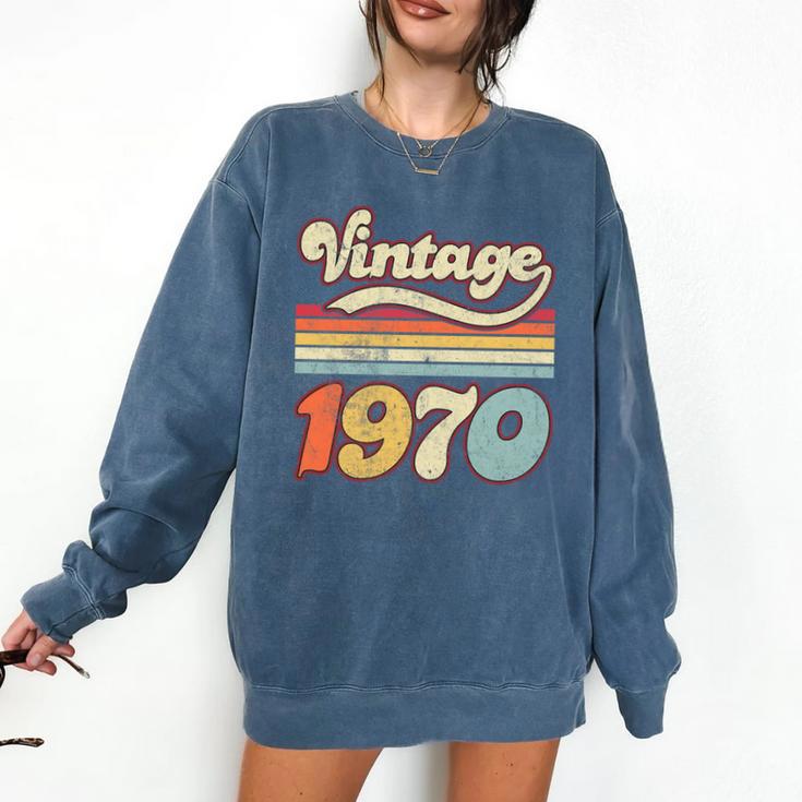 Vintage 1970 Birthday Retro Style 70's Born Nostalgia Outfit Premium Tri-Blend Comfort Colors Sweatshirt