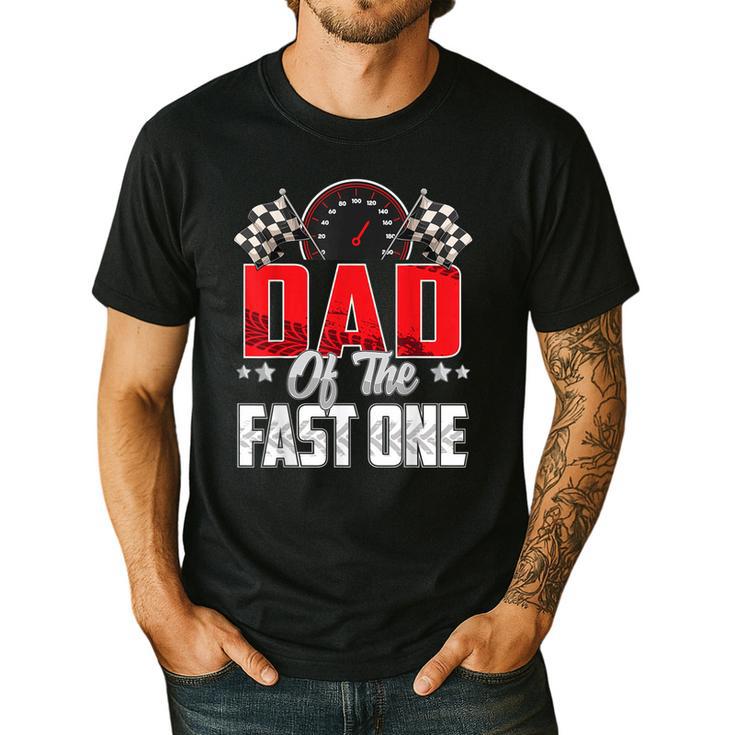 1 Year Old Racing Car Fast One Birthday 1st Family Dad Men's Casual T-Shirt