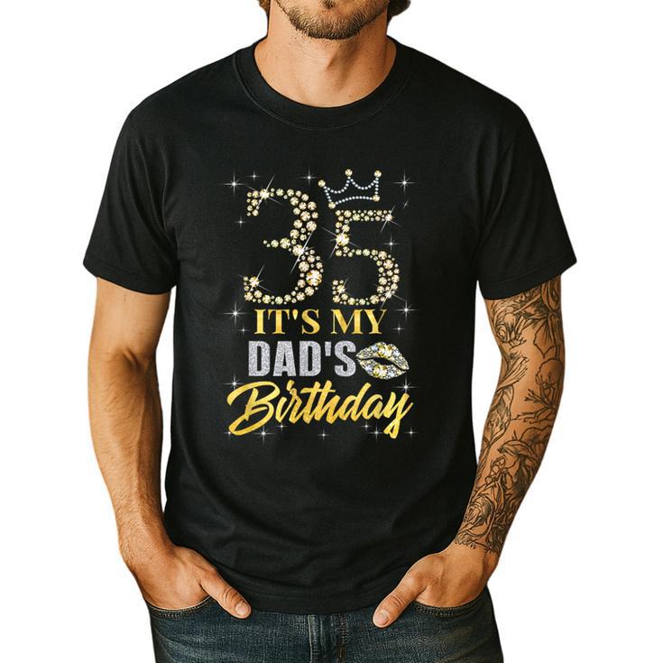 35 It's My Dad's Birthday Crown Happy 35 Years Old Men's Casual T-Shirt