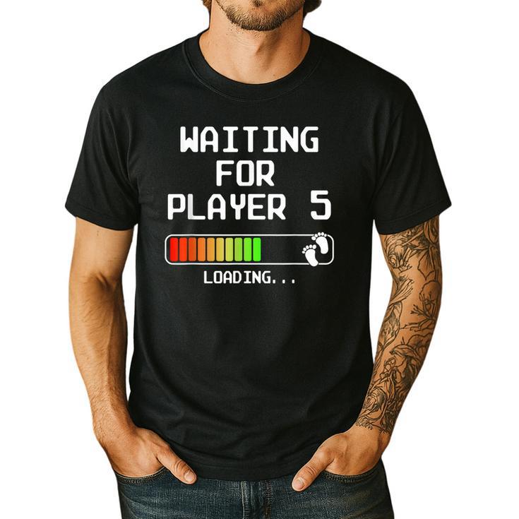 3rd Time Dad Mom Waiting For Player 5 Baby 3 Announcement Men's Casual T-Shirt