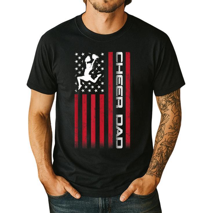 4th Of July US Flag Cheer Dad Shirt For Father's Cheer Men's Casual T-Shirt