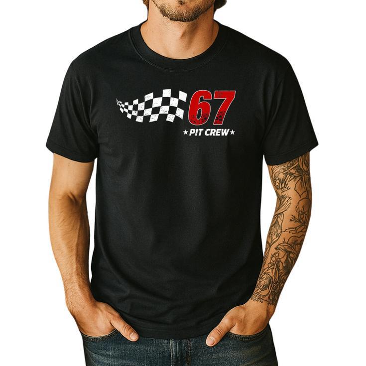 67 Pit Crew Six Seven Racing Birthday Race Car For Dad Mom Men's Casual T-Shirt