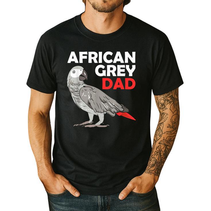 African Grey Parrot Dad Congo Bird Father Men's Casual T-Shirt