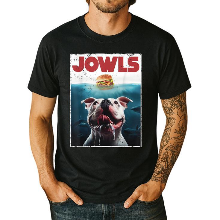 American Bulldog Jowls Burger Bully Dog Mom Dog Dad Men's Casual T-Shirt