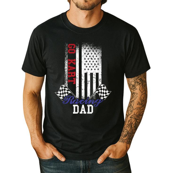 American Flag Go Kart Racing Race Dad Flag Men's Casual T-Shirt
