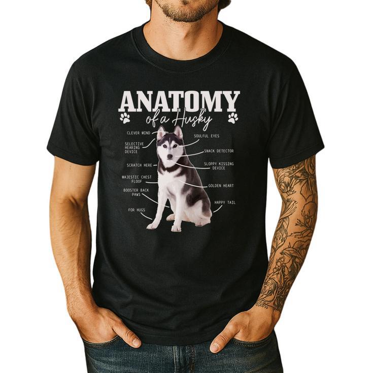 Anatomy Of A Siberian Husky Cute Dog Husky Mom Dad Men's Casual T-Shirt