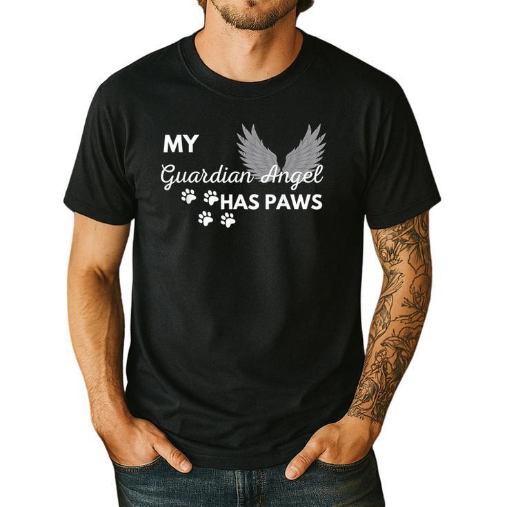 My Angel Has Paws Shirt Pet Memorial Cat Dog Dad Mom Men Women Girls Kids Men's Casual T-Shirt