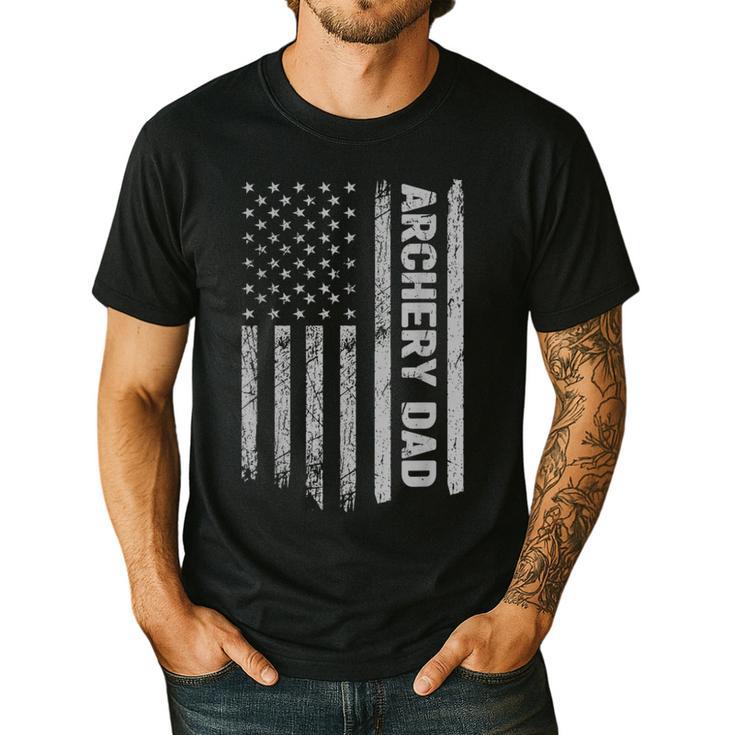 Archery Dad America US Flag Patriot Vintage Archer Men's Casual T-Shirt