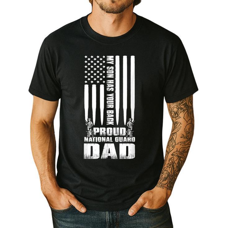 Army Dad Shirt My Son Has Your Back Proud National Guard Dad Men's Casual T-Shirt