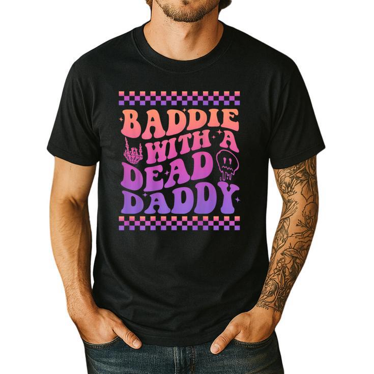 Baddie With A Dead Daddy Dead Dad Club Baddie On Back Men's Casual T-Shirt