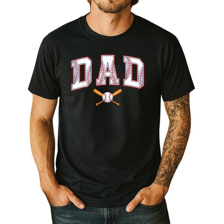 Baseball Dad Shirt Baseball Player Game Day Father's Day Men's Casual T-Shirt