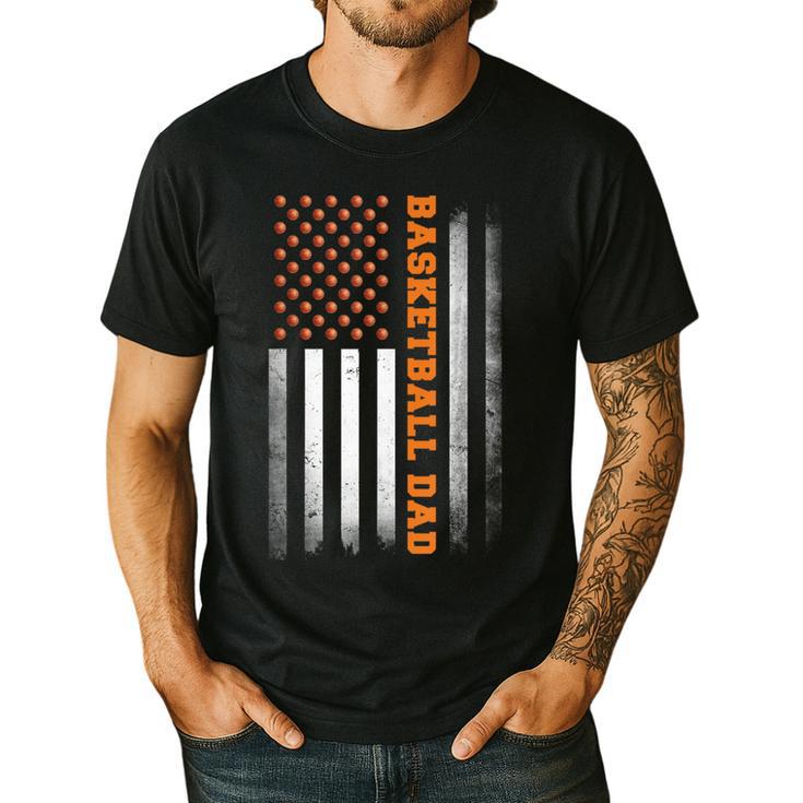 Basketball Dad USA US Flag Basketball Men Men's Casual T-Shirt