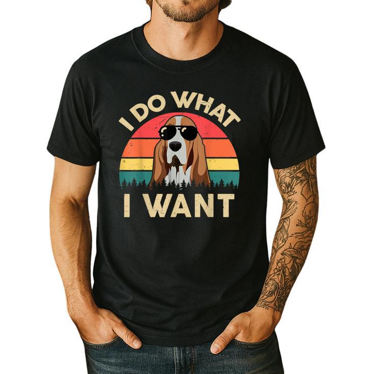 Basset Hound Shirts I Do What I Want Basset Hound Dad Men's Casual T-Shirt