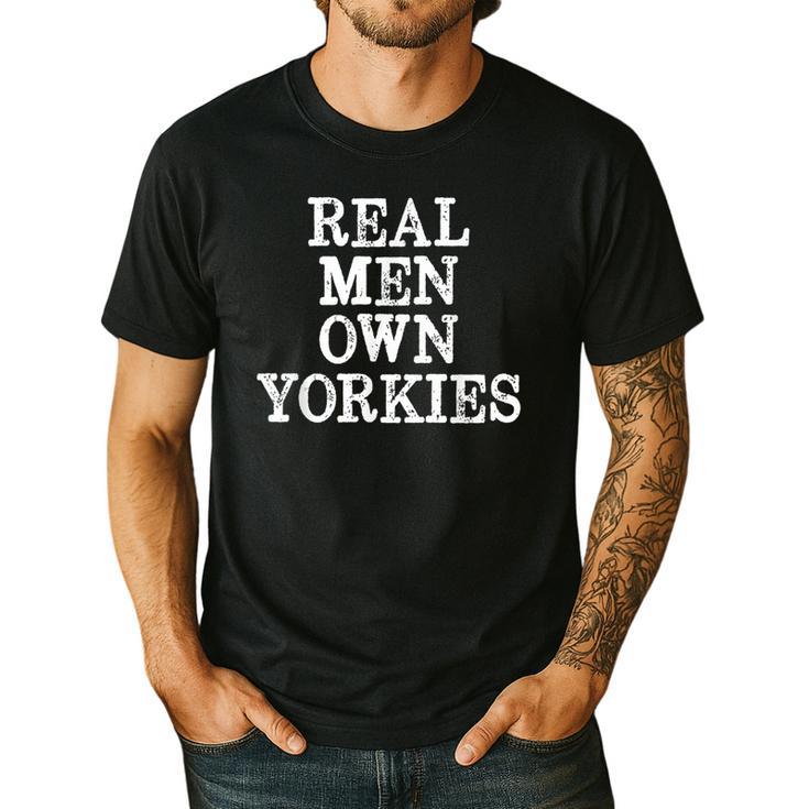 BDAZ Yorkie Dad Real Men Own Yorkies Terriers Dog Husband Small Men's Casual T-Shirt