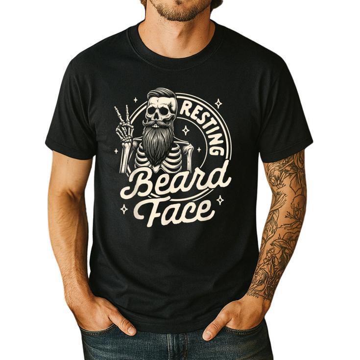 Bearded Dad Daddy Papa Father’s Day Resting Beard Face Men's Casual T-Shirt