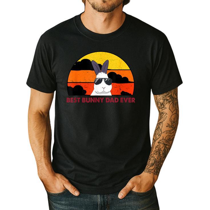 Best Bunny Dad Ever Rabbit Jumper Dad Men's Casual T-Shirt