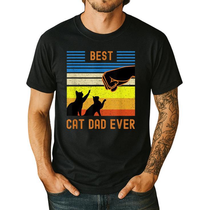 Best Cat Dad Ever Fist Bump For Fur Daddies Men Women Girls Kids Men's Casual T-Shirt