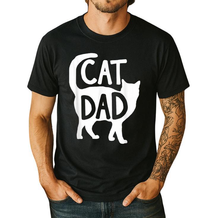 Best Cat Dad Fathers Day Men Kitty Daddy Papa Christmas Meow Men's Casual T-Shirt