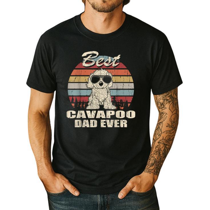 Best Cavapoo Dad Ever Vintage Retro Dog Dad Men's Casual T-Shirt