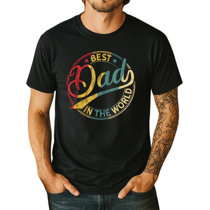 Best Dad In The World Father's Day Vintage Dad Men's Casual T-Shirt