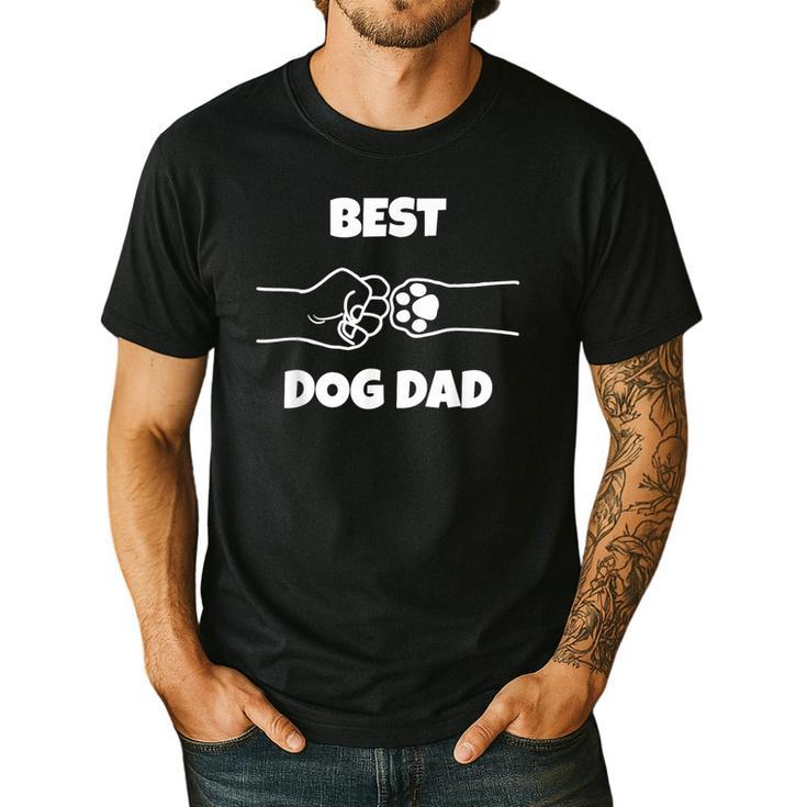 Best Dog Dad Fathers Day Best Dad Fist Bump Dog's Paw Men's Casual T-Shirt