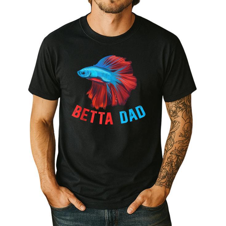 Betta Dad Betta Fish Lover Betta Fish Dad Betta Fish Boy Men's Casual T-Shirt