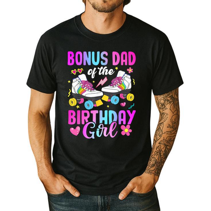 Bonus Dad Of The Birthday Girl Rolling Skate Bday Family Men's Casual T-Shirt
