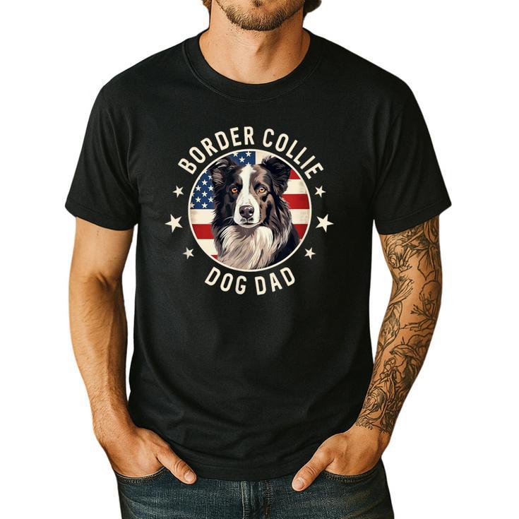 Border Collie Dog Owner For Men Border Collie Dad Men's Casual T-Shirt