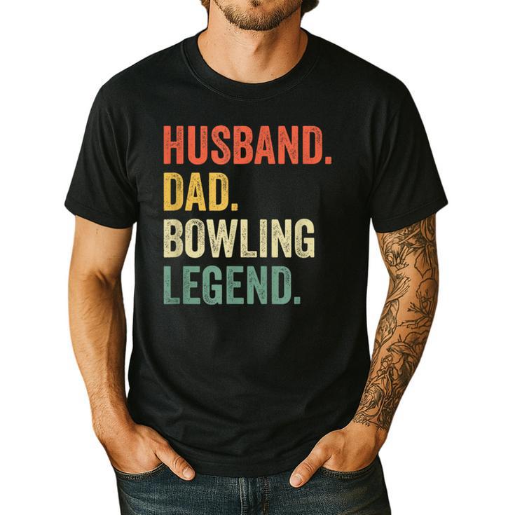 Bowler Husband Dad Bowling Legend Father's Day Men's Casual T-Shirt