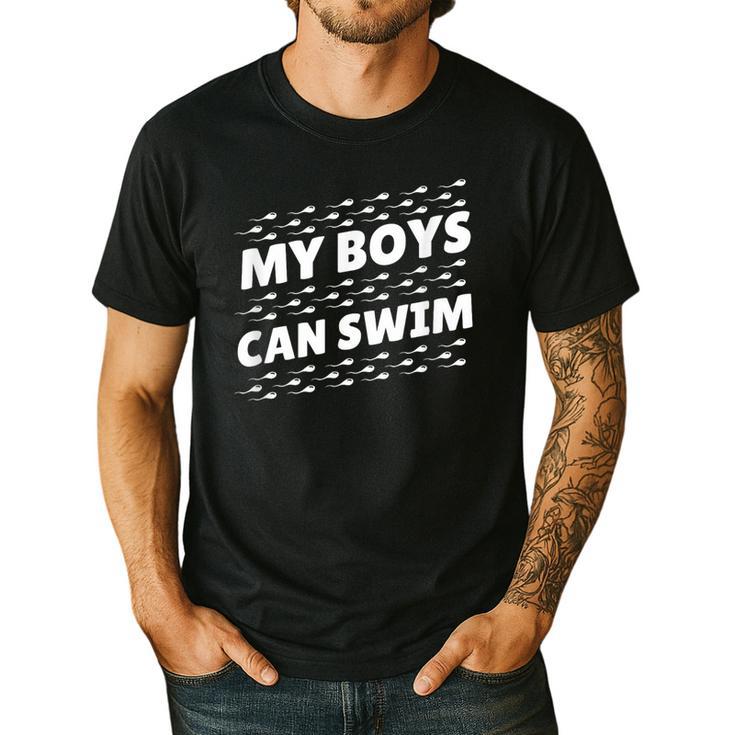 My Boys Can Swim T-Shirt First Time Dad To Be Men's Casual T-Shirt
