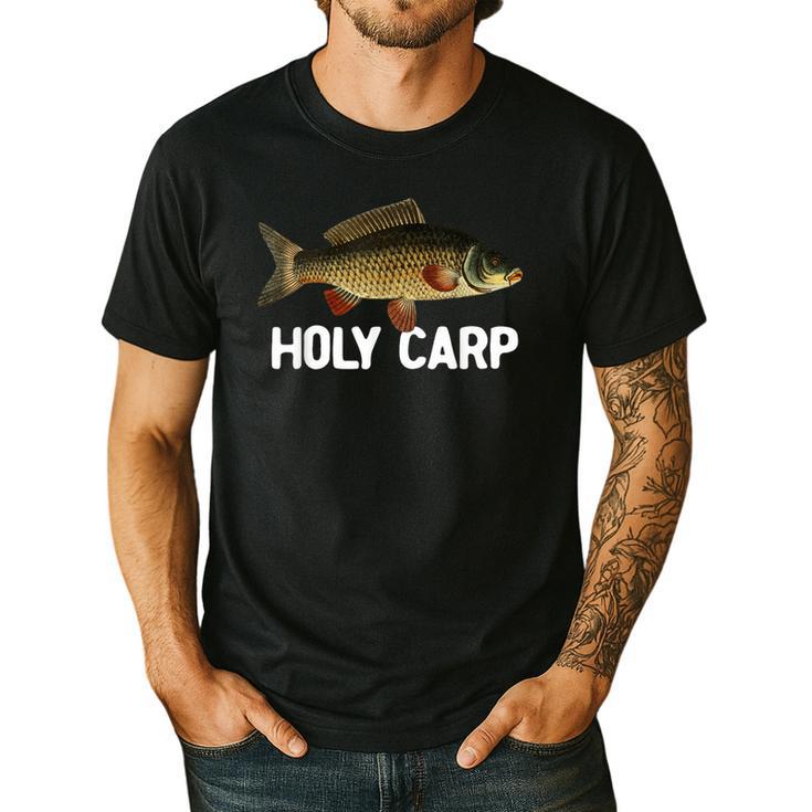 Carp Fish Pun Fishing Trip Fisherman Dad Holy Carp Men's Casual T-Shirt