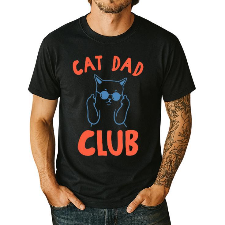 Cat Dad Club Life Is Better With Cats Retro Cat Dad Men's Casual T-Shirt