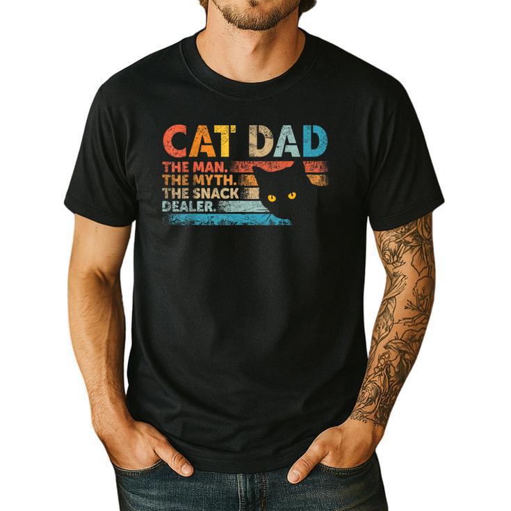 Cat Dad The Man The Myth Snack Dealer Fathers Day Men's Casual T-Shirt