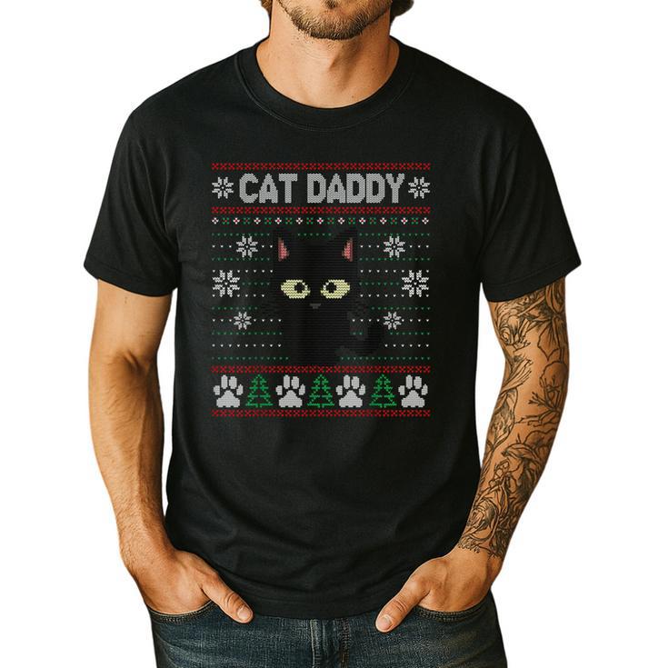 Cat Daddy Ugly Christmas Sweater Pajama Kitty Cat Lover Xmas Men's Casual T-Shirt