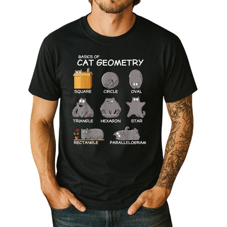 Cat Geometry Math Cat For Cat Dad Cat Mom Kids Men's Casual T-Shirt