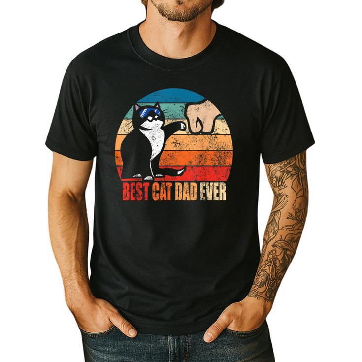 Cat Loving Daddy Fathers Day Mens None Best Cat Dad Ever Paw Fist Bump Fathers Day Tee T Shirt Small US Men's Casual T-Shirt