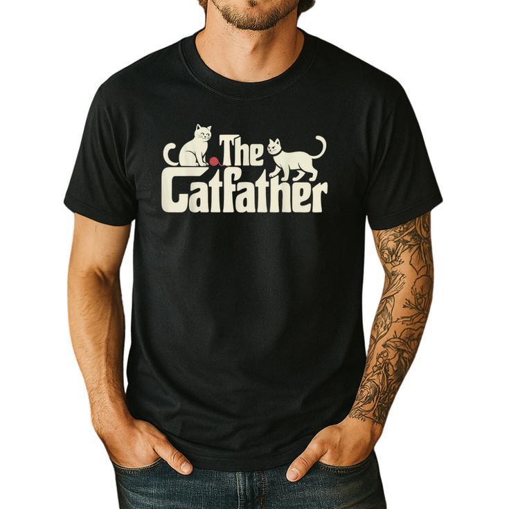 The Catfather Cat Dad Father's Day Cat Lover Men's Casual T-Shirt
