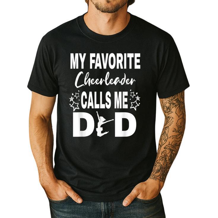 Cheer Dad My Favorite Cheerleader Calls Me Dad Men's Casual T-Shirt