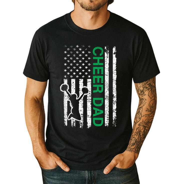 Cheer Dad Flag Green Cheerleading Men's Casual T-Shirt