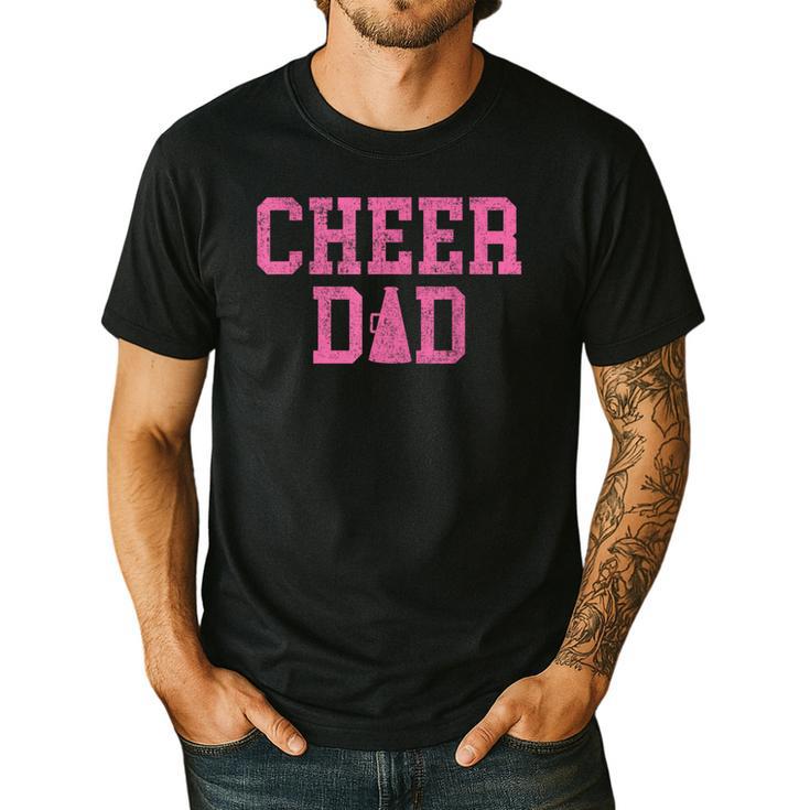 Cheer Dad Vintage Retro Cheerleading Pink Men's Casual T-Shirt