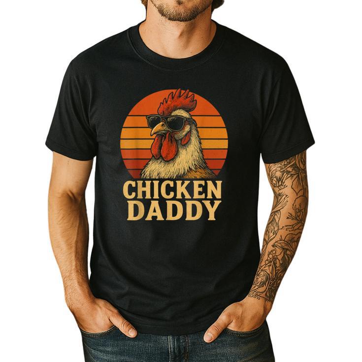 Chicken Daddy Vintage Chicken Dad Farmer Poultry Farmer Men's Casual T-Shirt