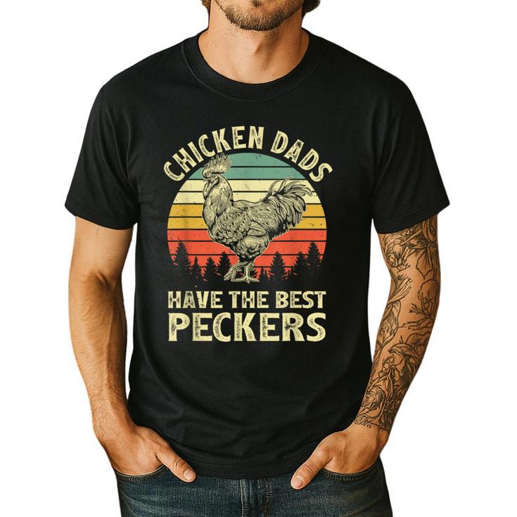 Chicken Dads Have The Best Peckers Vintage Apparel Men's Casual T-Shirt